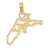 14k Solid Florida State Pendant-D1156