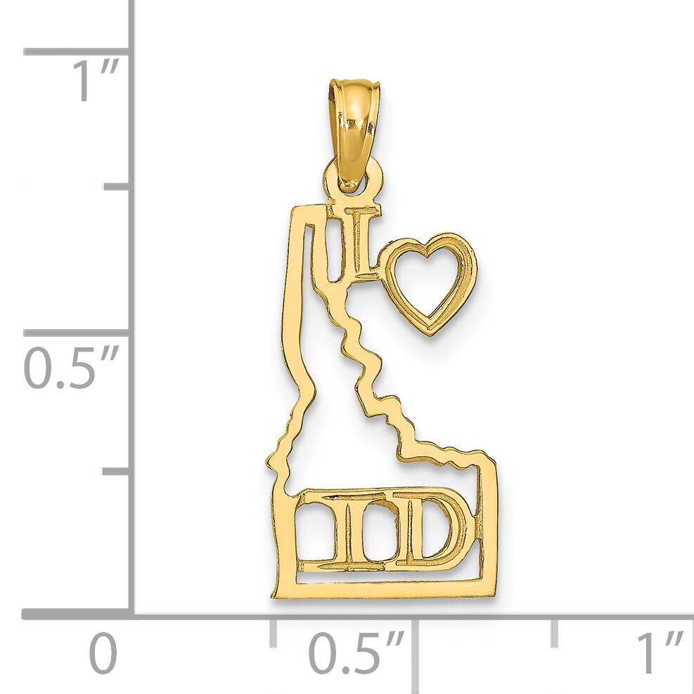 14k Solid Idaho State Pendant-D1160