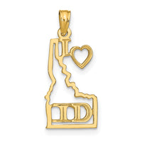 14k Solid Idaho State Pendant-D1160