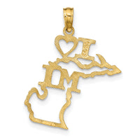14k Solid Michigan State Pendant-D1169
