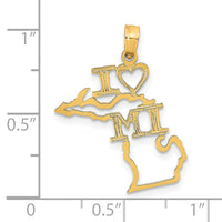 14k Solid Michigan State Pendant-D1169