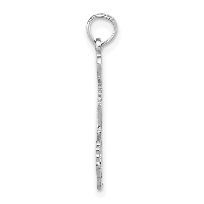 14K White Gold Solid Michigan State Pendant-D1169W