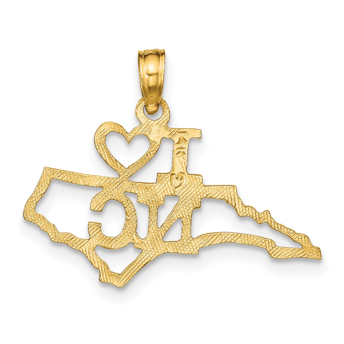14k Solid North Carolina State Pendant-D1175