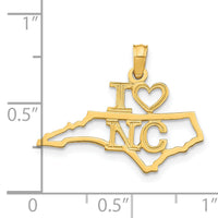 14k Solid North Carolina State Pendant-D1175