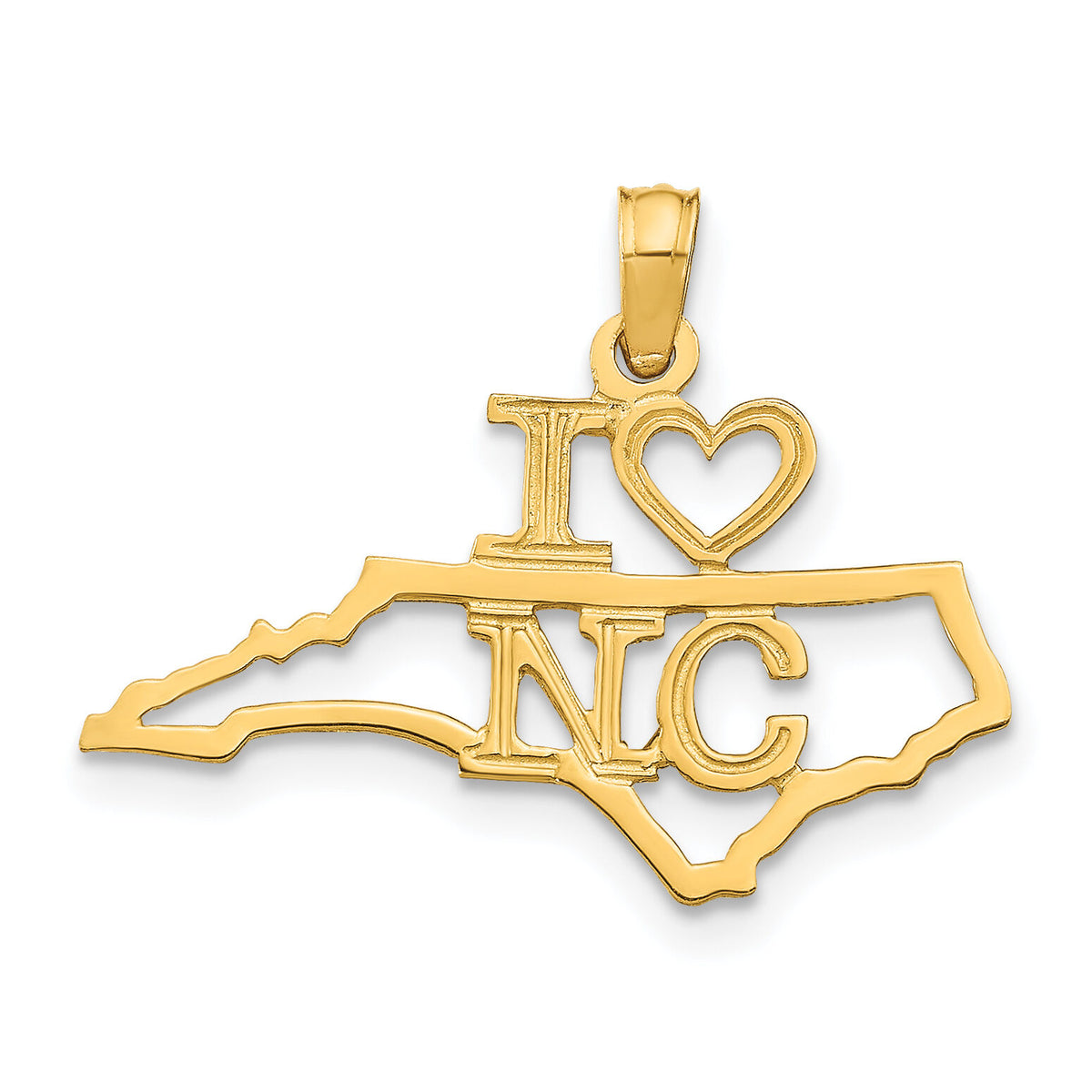 14k Solid North Carolina State Pendant-D1175