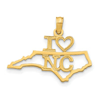 14k Solid North Carolina State Pendant-D1175