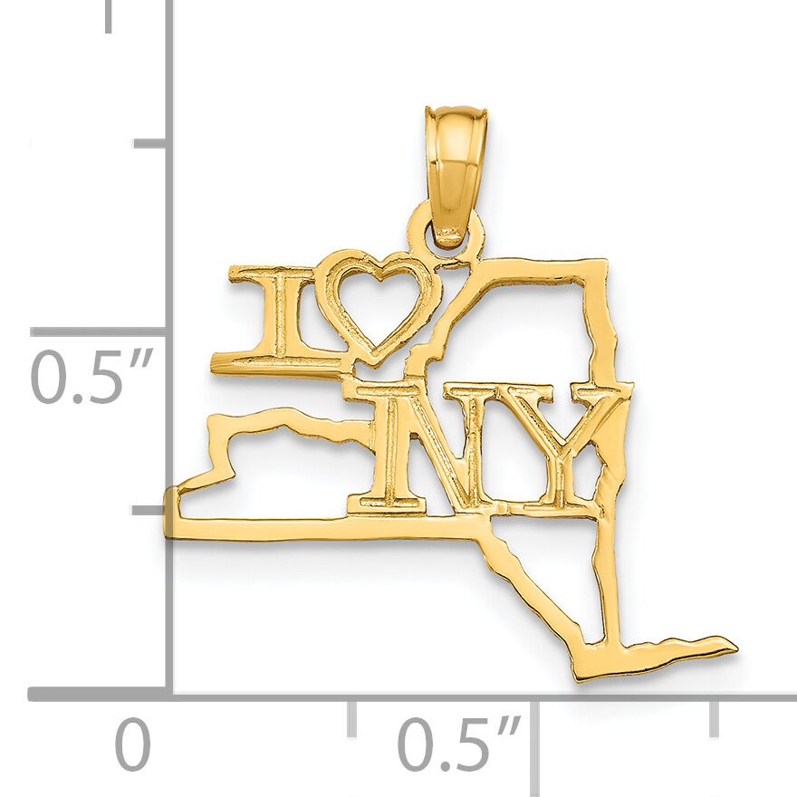 14k Solid New York State Pendant-D1181