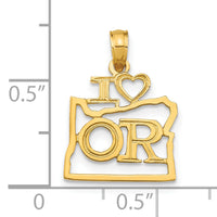 14k Solid Oregon State Pendant-D1184