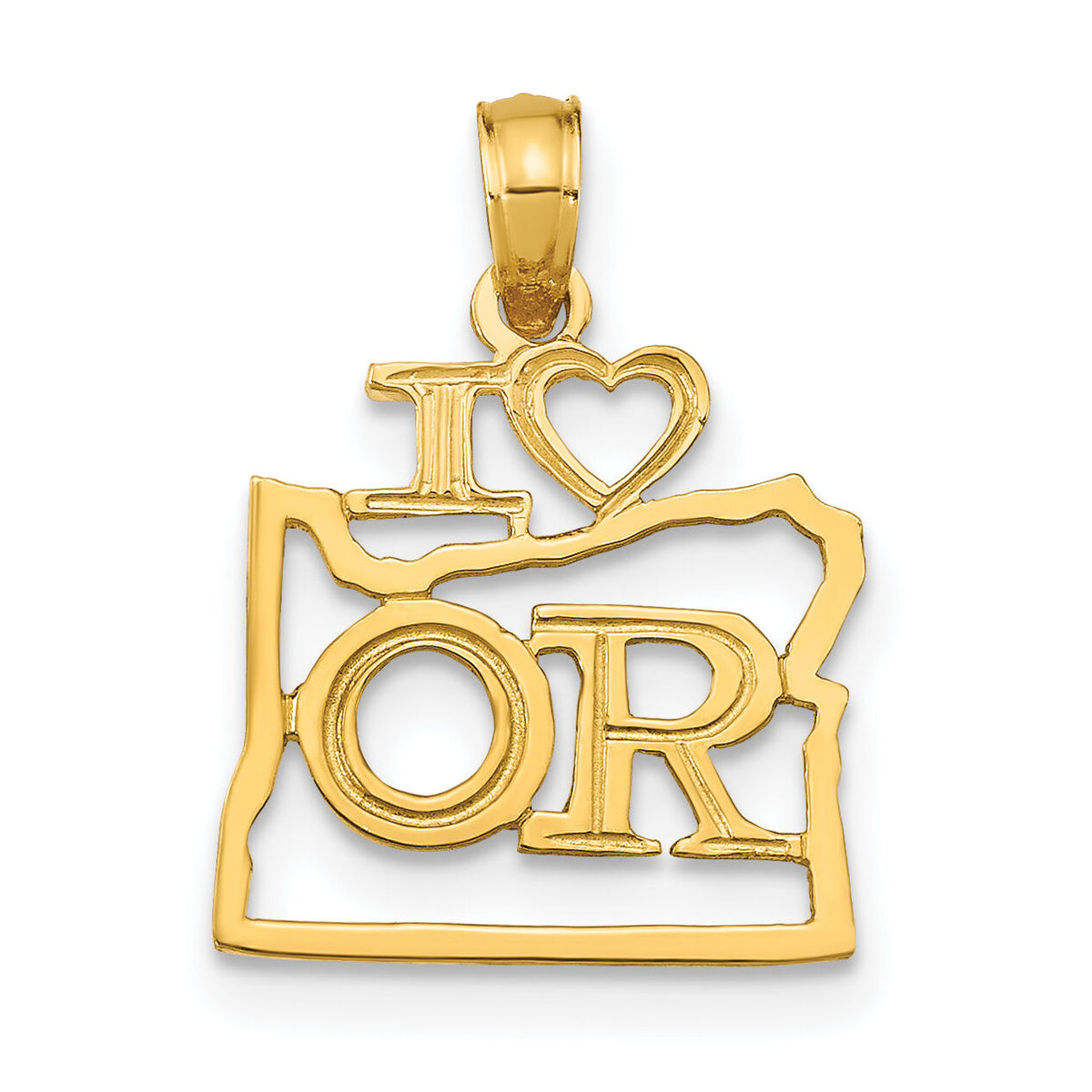 14k Solid Oregon State Pendant-D1184
