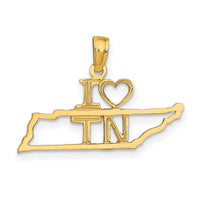 14k Solid Tennessee State Pendant-D1189