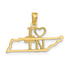 14k Solid Tennessee State Pendant-D1189