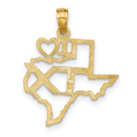 14k Solid Texas State Pendant-D1190