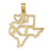 14k Solid Texas State Pendant-D1190
