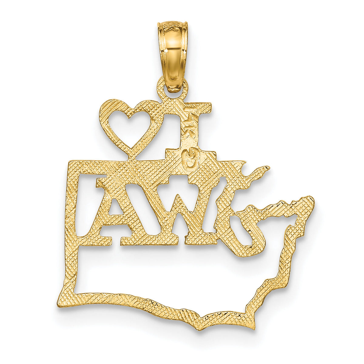 14k Solid Washington State Pendant-D1194