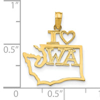 14k Solid Washington State Pendant-D1194