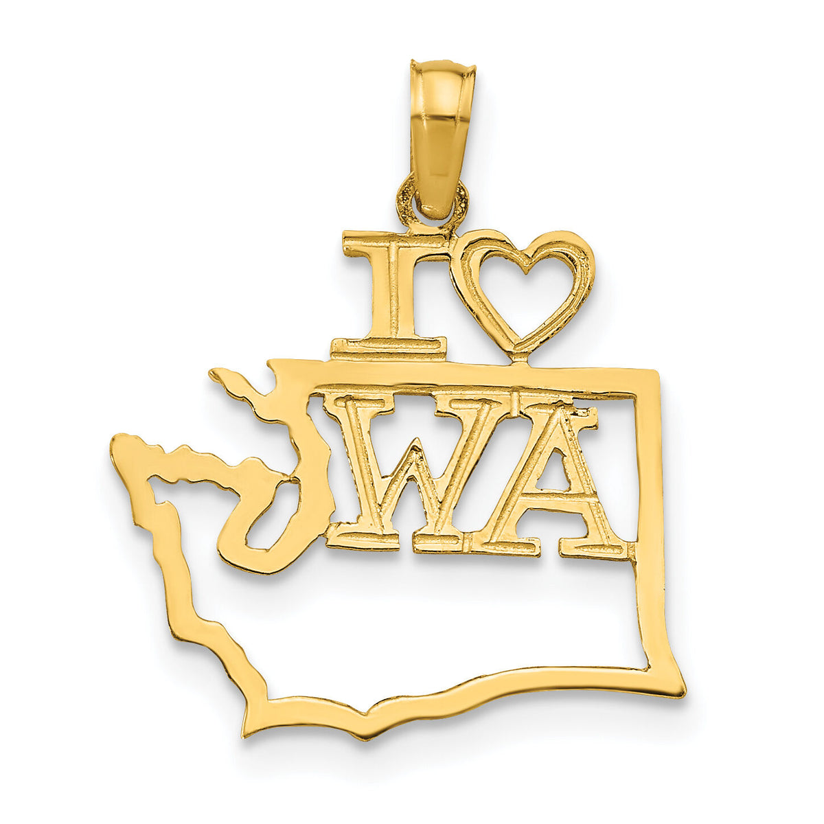 14k Solid Washington State Pendant-D1194