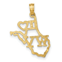 14k Solid West Virginia State Pendant-D1196