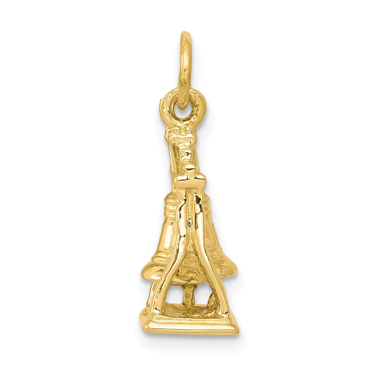 14k Solid Polished 3-D Liberty Bell Charm-D1203