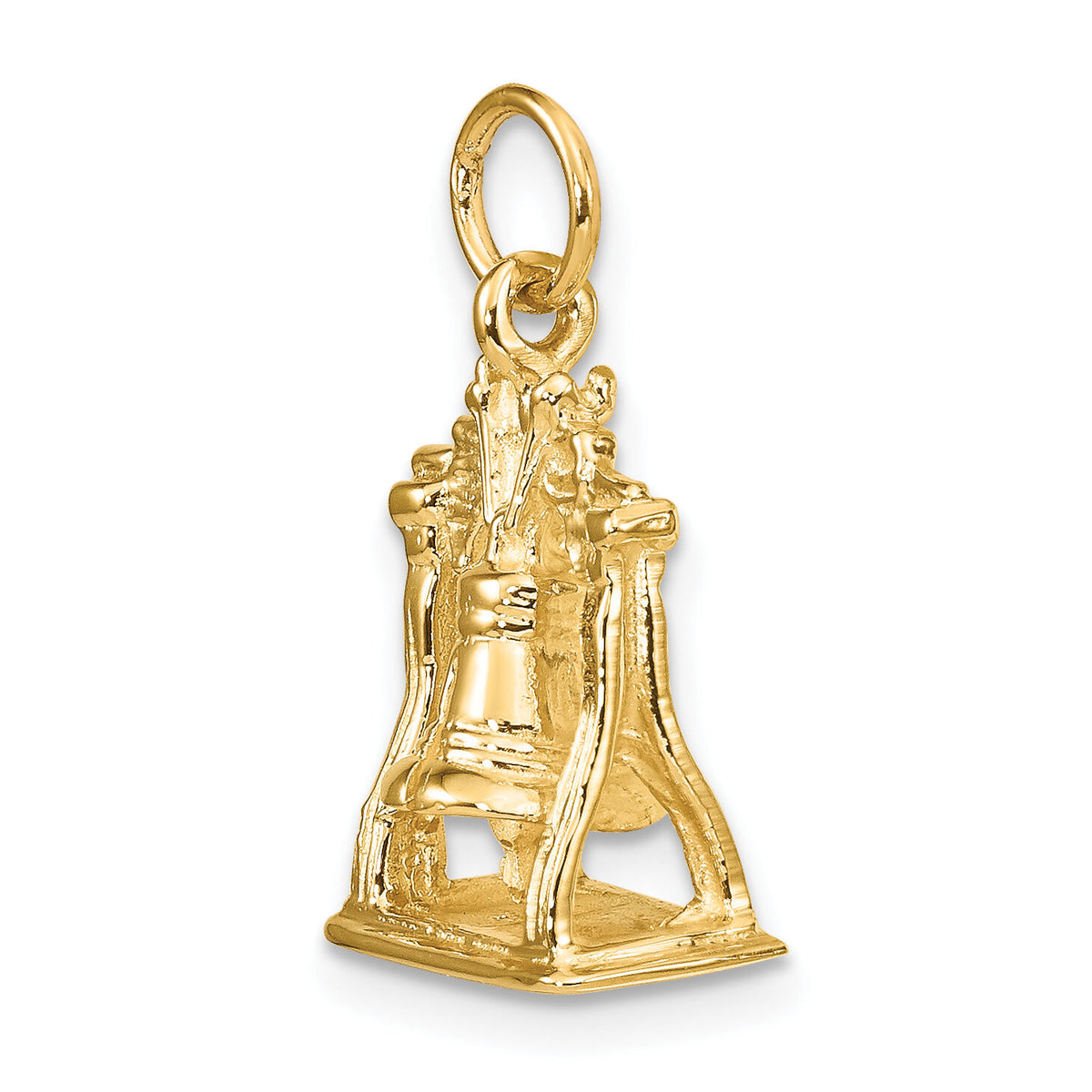 14k Solid Polished 3-D Liberty Bell Charm-D1203