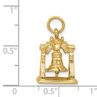 14k Solid Polished 3-D Liberty Bell Charm-D1203