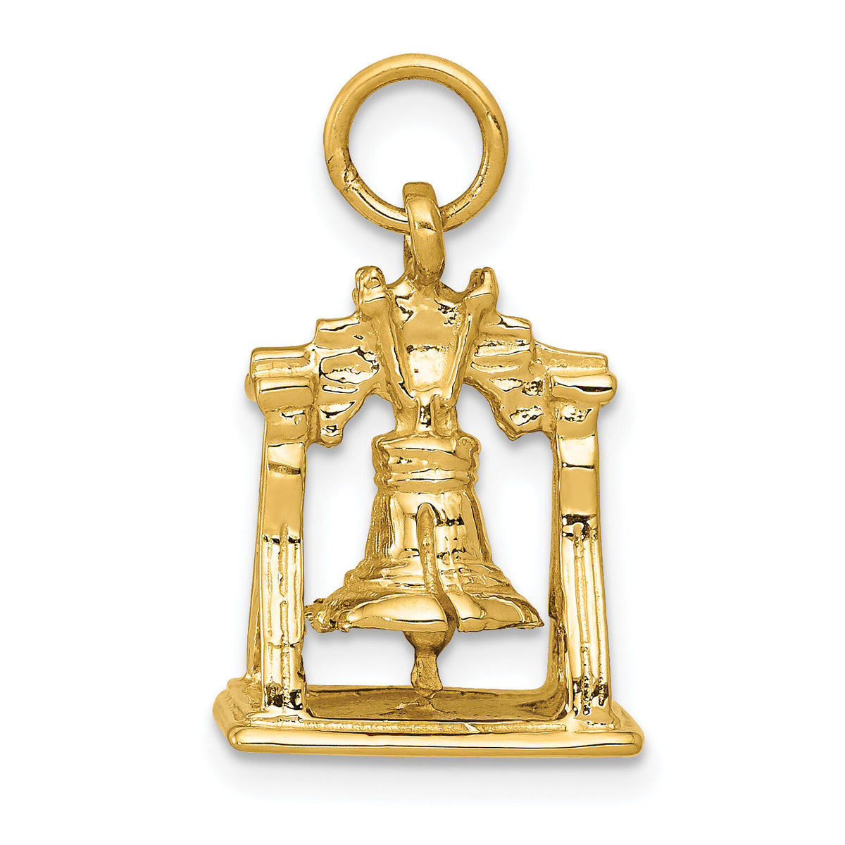 14k Solid Polished 3-D Liberty Bell Charm-D1203