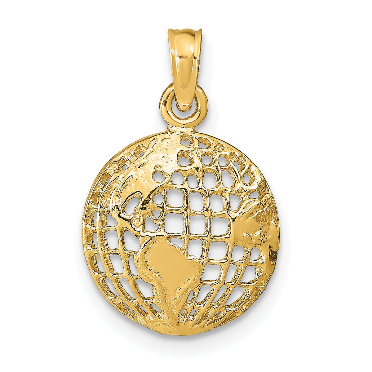 14k Polished Globe Pendant-D1208