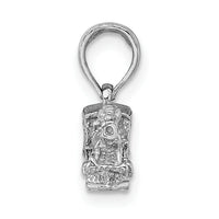 14K White Gold 3-D Miniature Train Charm-D1216W