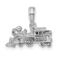 14K White Gold 3-D Miniature Train Charm-D1216W