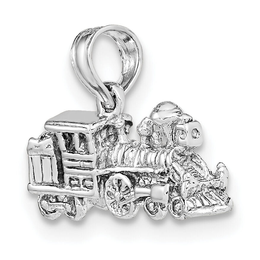 14K White Gold 3-D Miniature Train Charm-D1216W