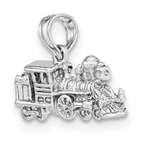 14K White Gold 3-D Miniature Train Charm-D1216W