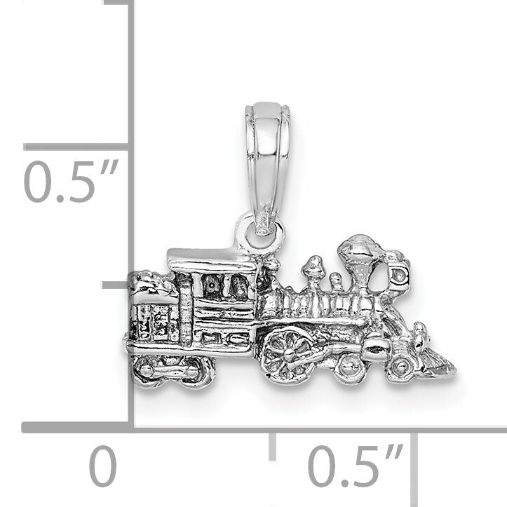 14K White Gold 3-D Miniature Train Charm-D1216W