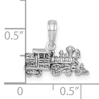 14K White Gold 3-D Miniature Train Charm-D1216W