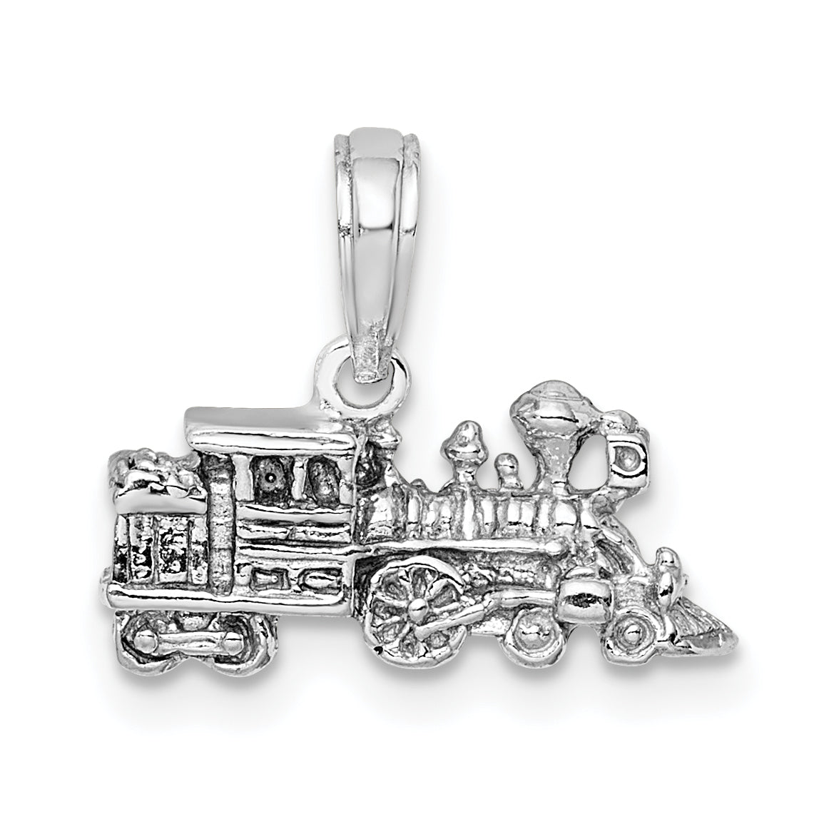 14K White Gold 3-D Miniature Train Charm-D1216W