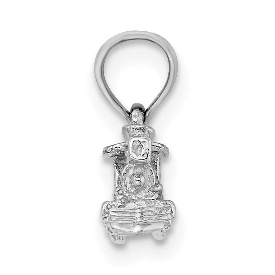 14K White Gold 3-D Miniature Train Charm-D1217W