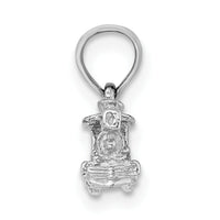 14K White Gold 3-D Miniature Train Charm-D1217W