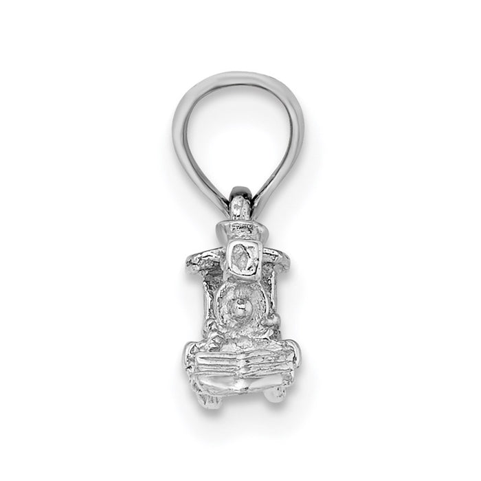 14K White Gold 3-D Miniature Train Charm-D1217W