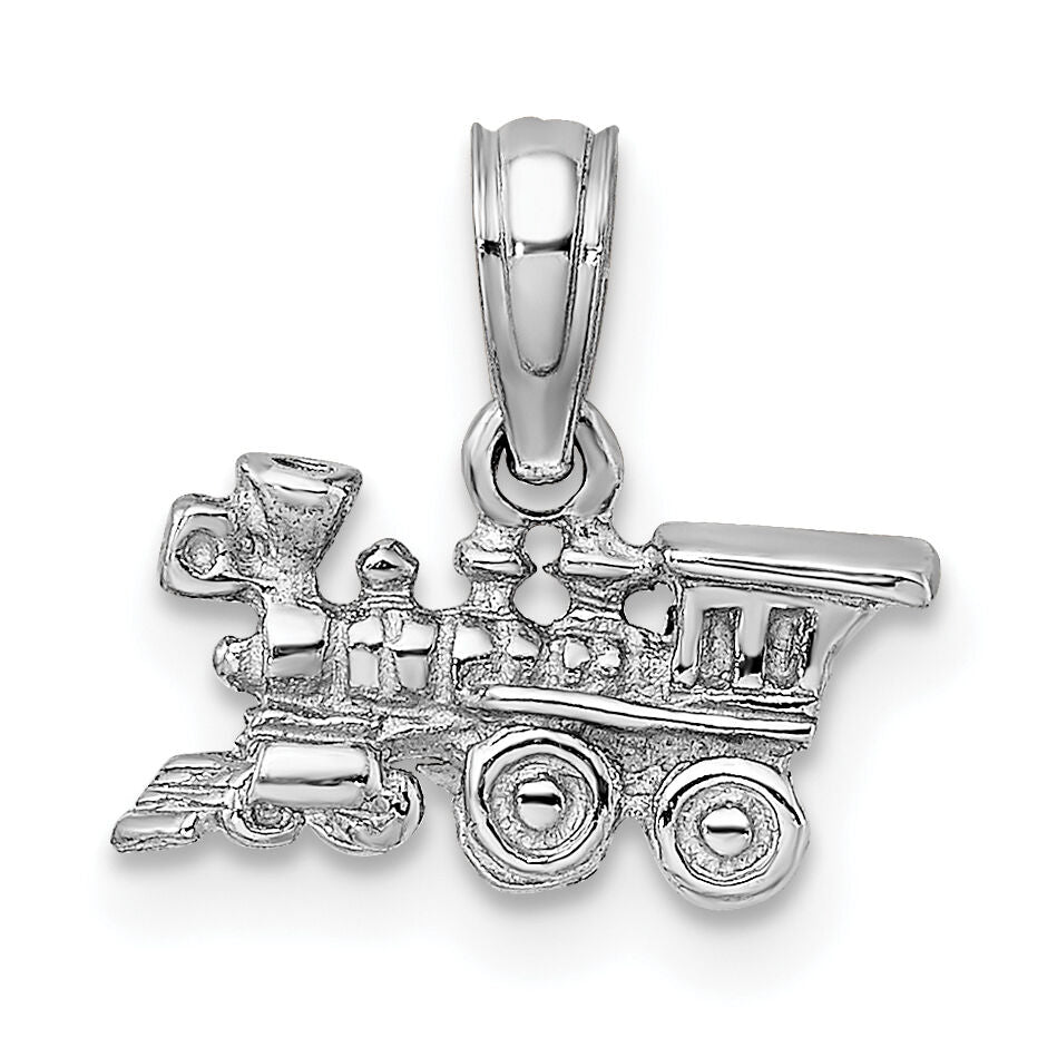 14K White Gold 3-D Miniature Train Charm-D1217W