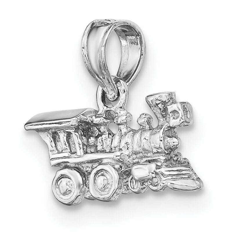14K White Gold 3-D Miniature Train Charm-D1217W