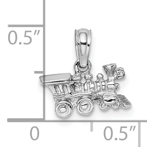 14K White Gold 3-D Miniature Train Charm-D1217W