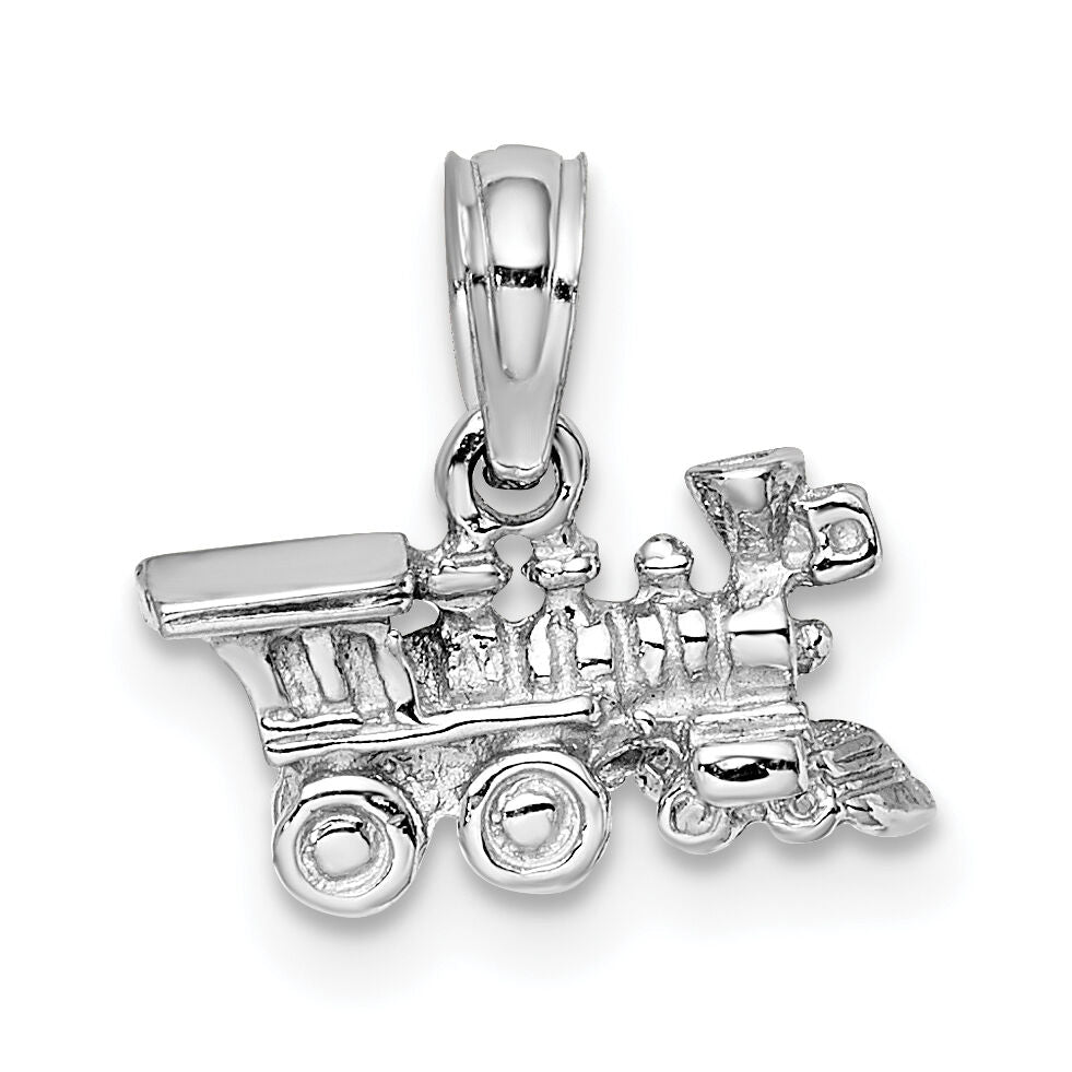 14K White Gold 3-D Miniature Train Charm-D1217W