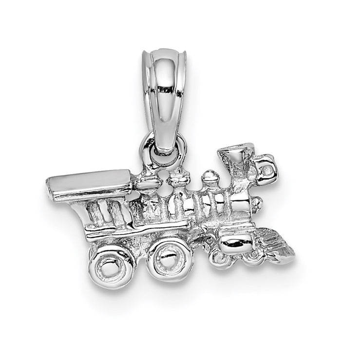 14K White Gold 3-D Miniature Train Charm-D1217W
