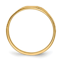 14k Polished & Ridged Baby Ring-D122
