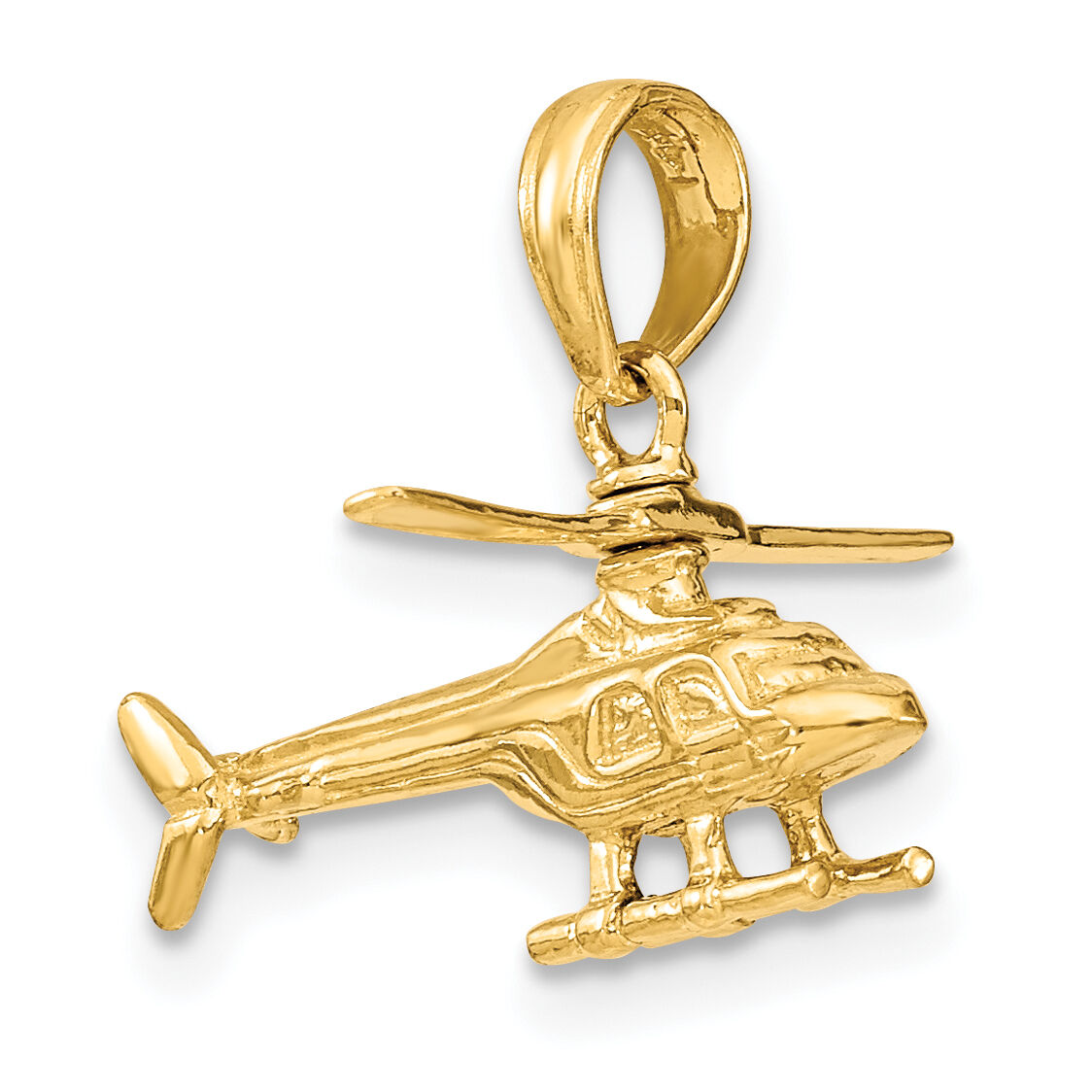 14k 3-D Moveable Helicopter Pendant-D1221