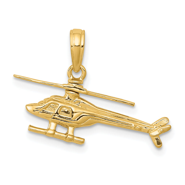 14k 3-D Moveable Helicopter Pendant-D1221