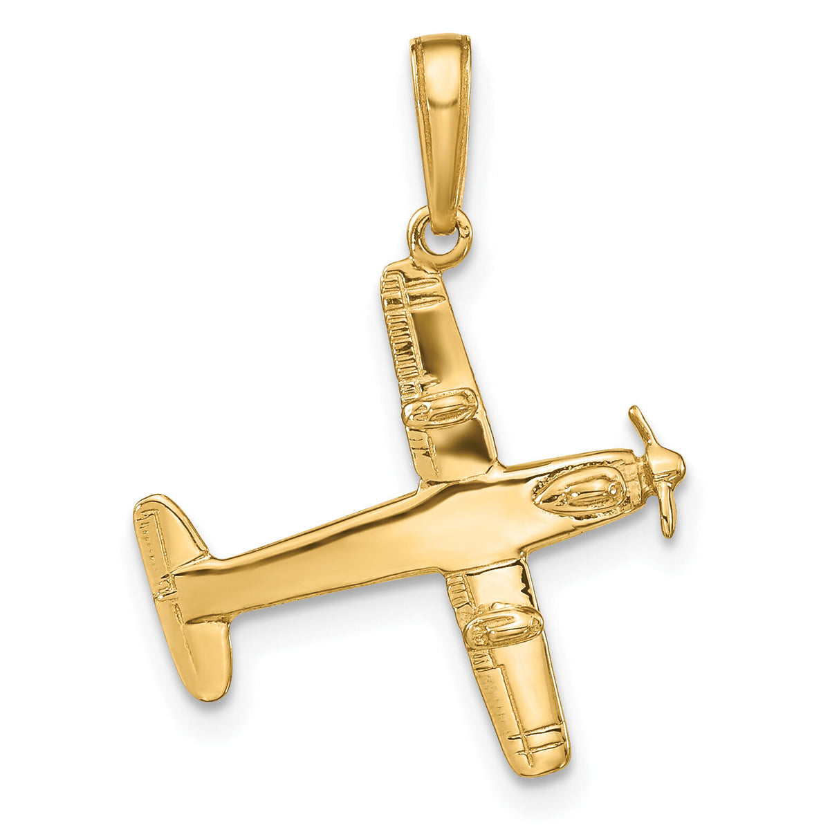 14k 3-D Low-Wing Airplane Pendant-D1225