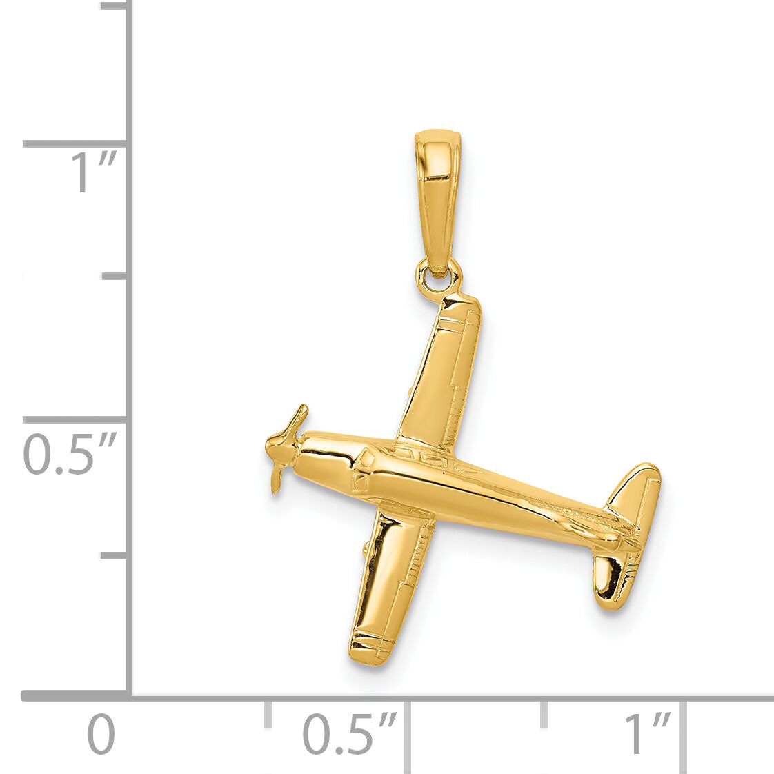 14k 3-D Low-Wing Airplane Pendant-D1225