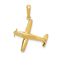 14k 3-D Low-Wing Airplane Pendant-D1225