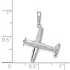 14k White Gold 3-D Low-Wing Airplane Pendant-D1225W
