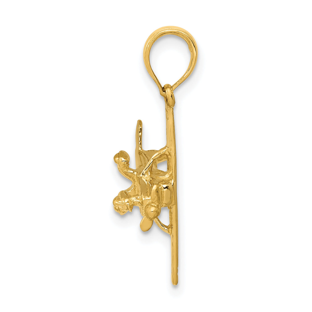 14k 3-D High-Wing Airplane Pendant-D1226