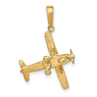 14k 3-D High-Wing Airplane Pendant-D1226